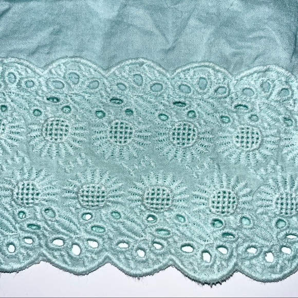 J Crew dress (or cover-up), very light aqua color, pleated  bust and lace border - Picture 5 of 8